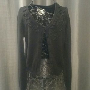 Justice black cardigan
